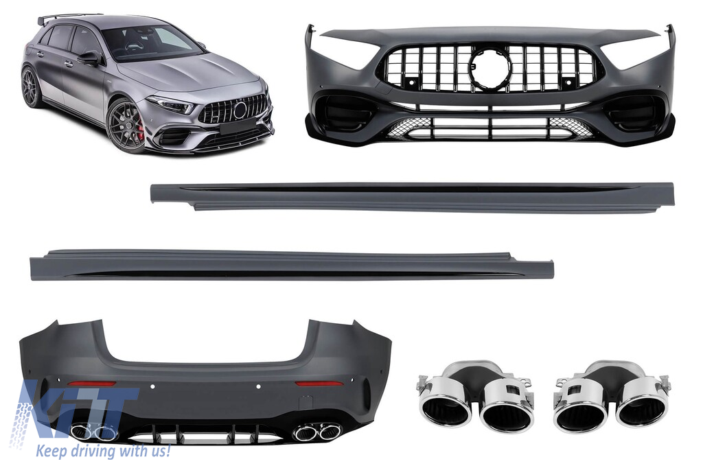 Un pachet de design tip A45 potrivit pentru Mercedes A-Class W177 hatchback după 2018 Performance AutoTuning