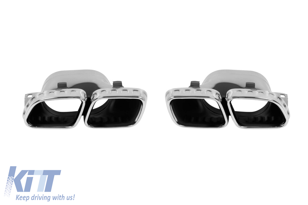 Difuzor tip GLC63 cu capete cromate pentru bara spate A Design potrivit pentru Mercedes GLC SUV X254 după 2023 -oo--oo-, cu garnitură cromată Performance AutoTuning