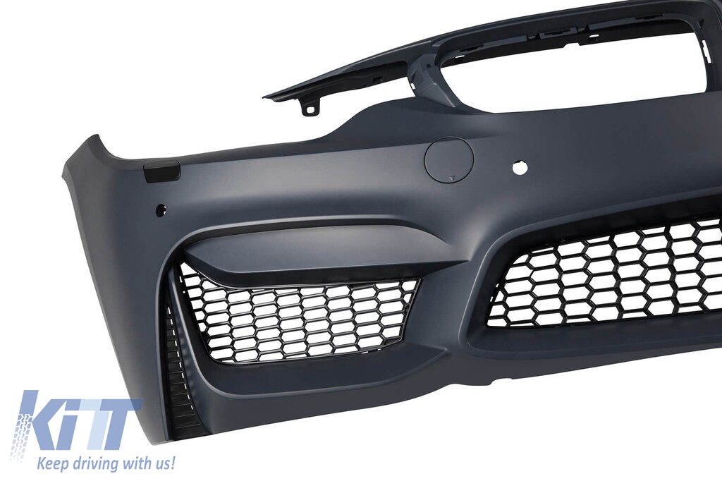 Pachet de tuning potrivit pentru BMW Seria 4 F32, F33 2013-2020 cu spoiler pentru bara din față CS mat negru Performance AutoTuning