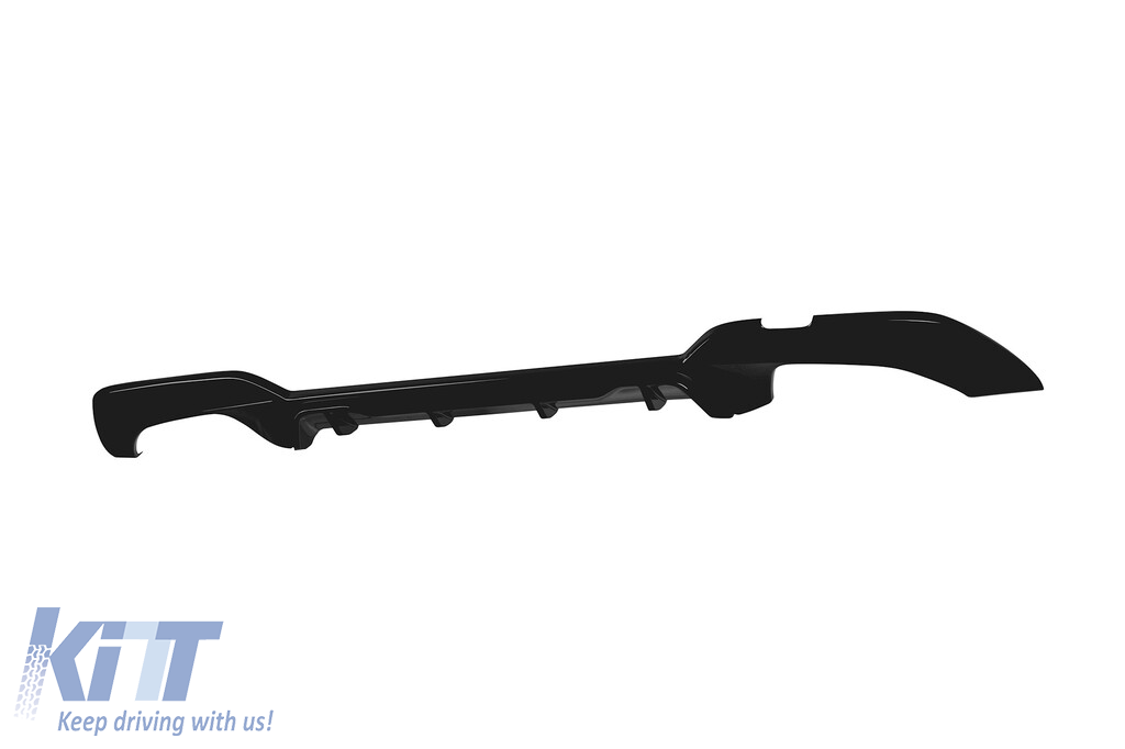 Difuzor tip M Competition cu capace cromate potrivit pentru bara spate M Technik pe BMW Seria 3 G20 sedan, G21 break 340i după 2019 -oo--oo-, lac negru Performance AutoTuning