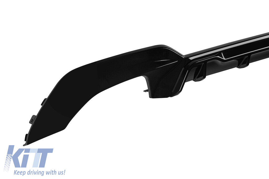 Difuzor tip M Competition cu capace cromate potrivit pentru bara spate M Technik pe BMW Seria 3 G20 sedan, G21 break 340i după 2019 -oo--oo-, lac negru Performance AutoTuning