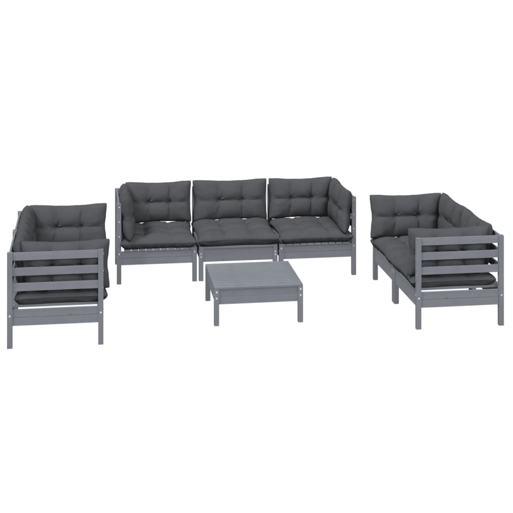 Set mobilier grădină cu perne, 8 piese, lemn masiv pin GartenMobel Dekor