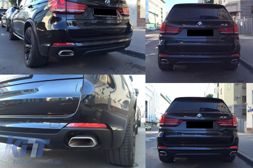 Difuzor spate stil M cu ieșiri de evacuare potrivit pentru bara spate standard potrivit pentru BMW X5 F15 2014-2018 -o--o- Performance AutoTuning