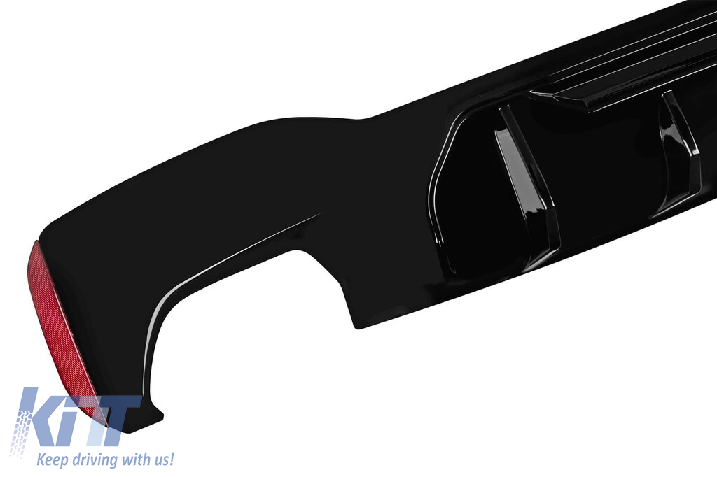 Difuzor tip M5 Competition potrivit pentru versiunile 530, 540 cu bara de protecție M Technik spate pe BMW Seria 5 G30 sedan, G31 break 2017-2020 -oo--oo-, lac negru Performance AutoTuning
