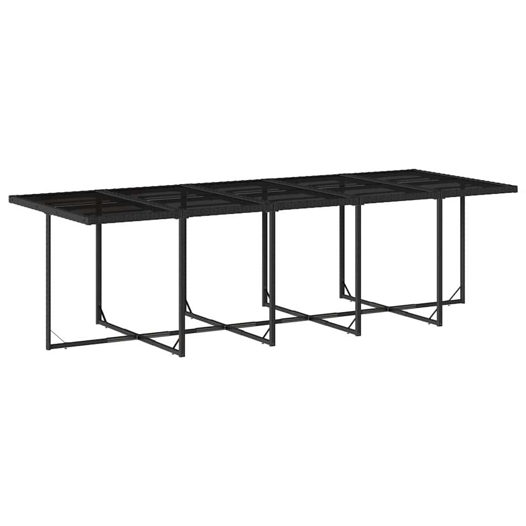 Set mobilier de exterior cu perne, 11 piese, negru, poliratan GartenMobel Dekor
