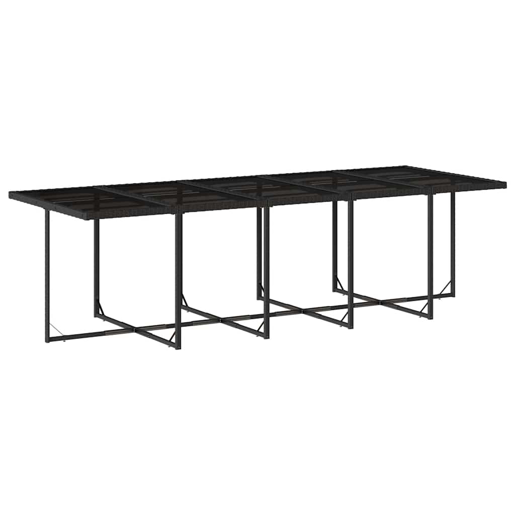 Set mobilier de grădină cu perne, 15 piese, negru, poliratan GartenMobel Dekor