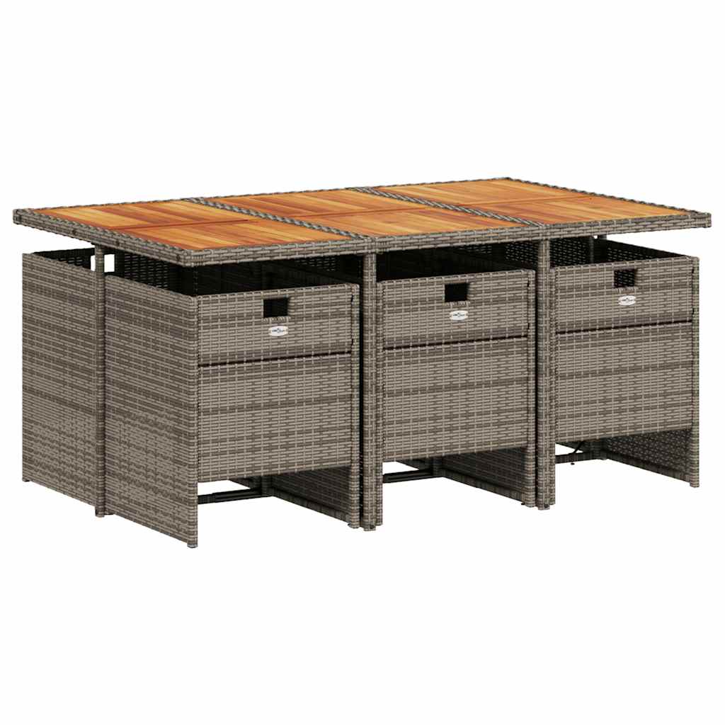 Set mobilier de grădină cu perne, 7 piese, gri, poliratan GartenMobel Dekor