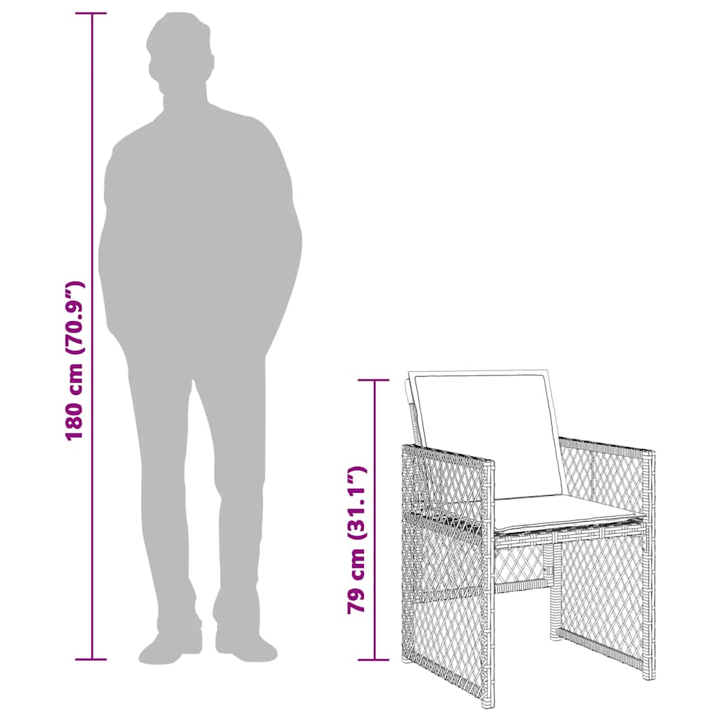 Set mobilier de grădină cu perne, 11 piese, bej, poliratan GartenMobel Dekor