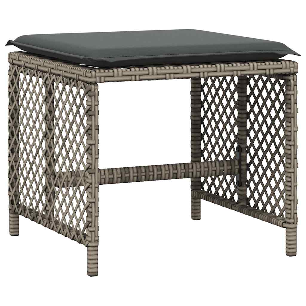 Set mobilier de grădină cu perne, 13 piese, gri, poliratan GartenMobel Dekor