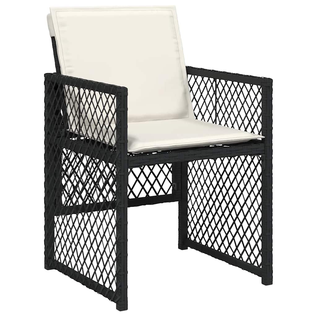 Set mobilier de grădină cu perne, 13 piese, negru, poliratan GartenMobel Dekor