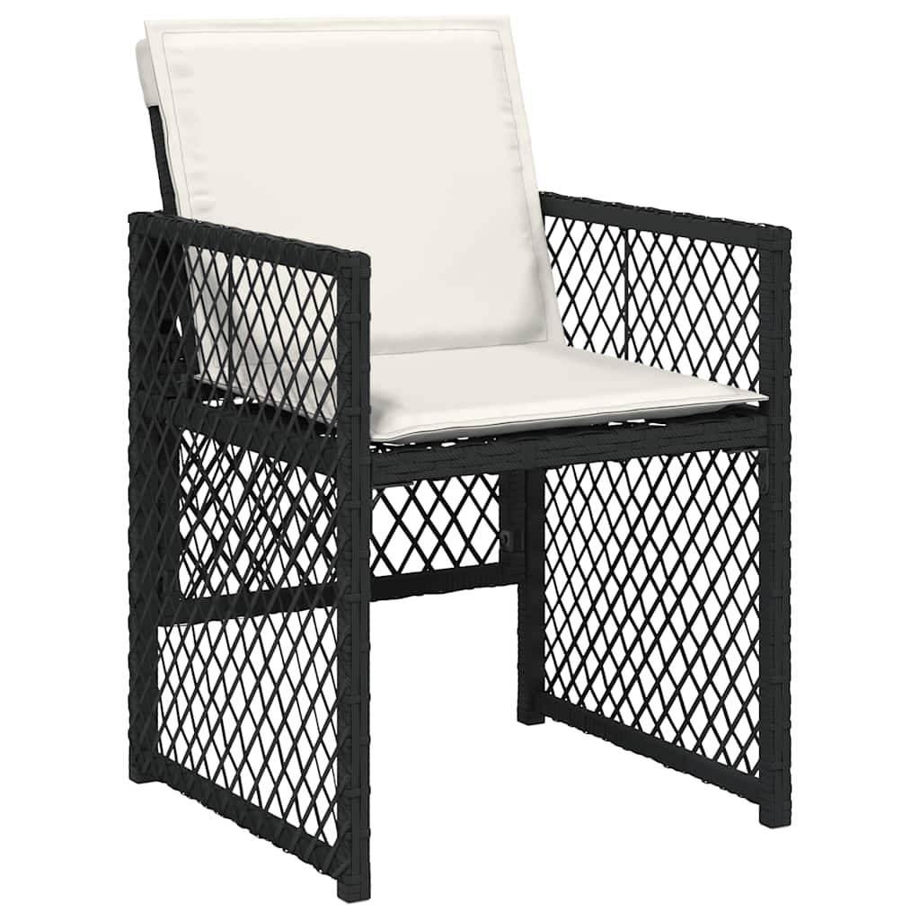 Set mobilier de grădină cu perne, 5 piese, negru, poliratan GartenMobel Dekor