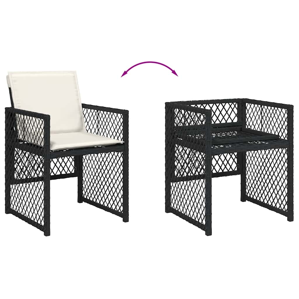 Set mobilier de grădină cu perne, 5 piese, negru, poliratan GartenMobel Dekor