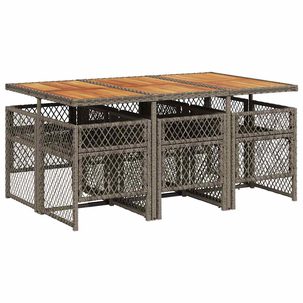 Set mobilier de grădină cu perne, 7 piese, gri, poliratan GartenMobel Dekor