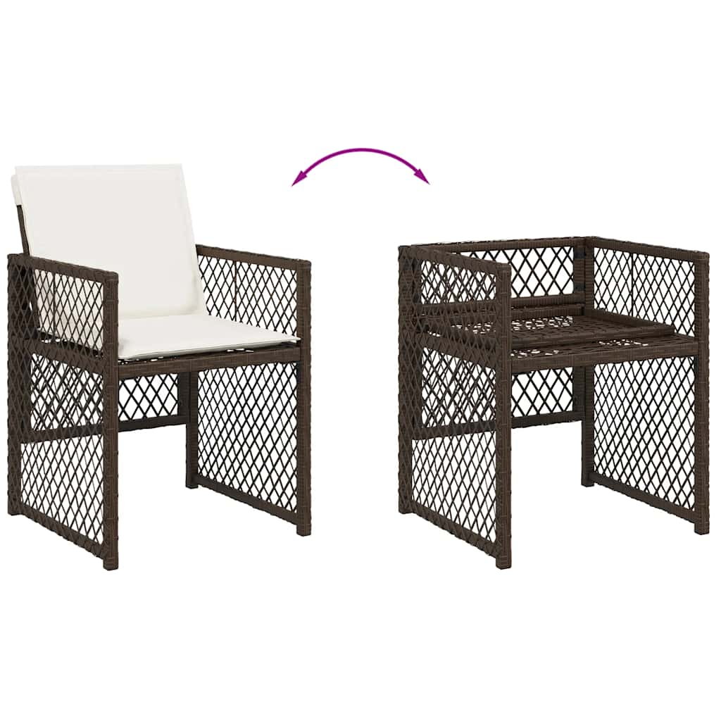 Set mobilier de grădină cu perne, 7 piese, maro, poliratan GartenMobel Dekor