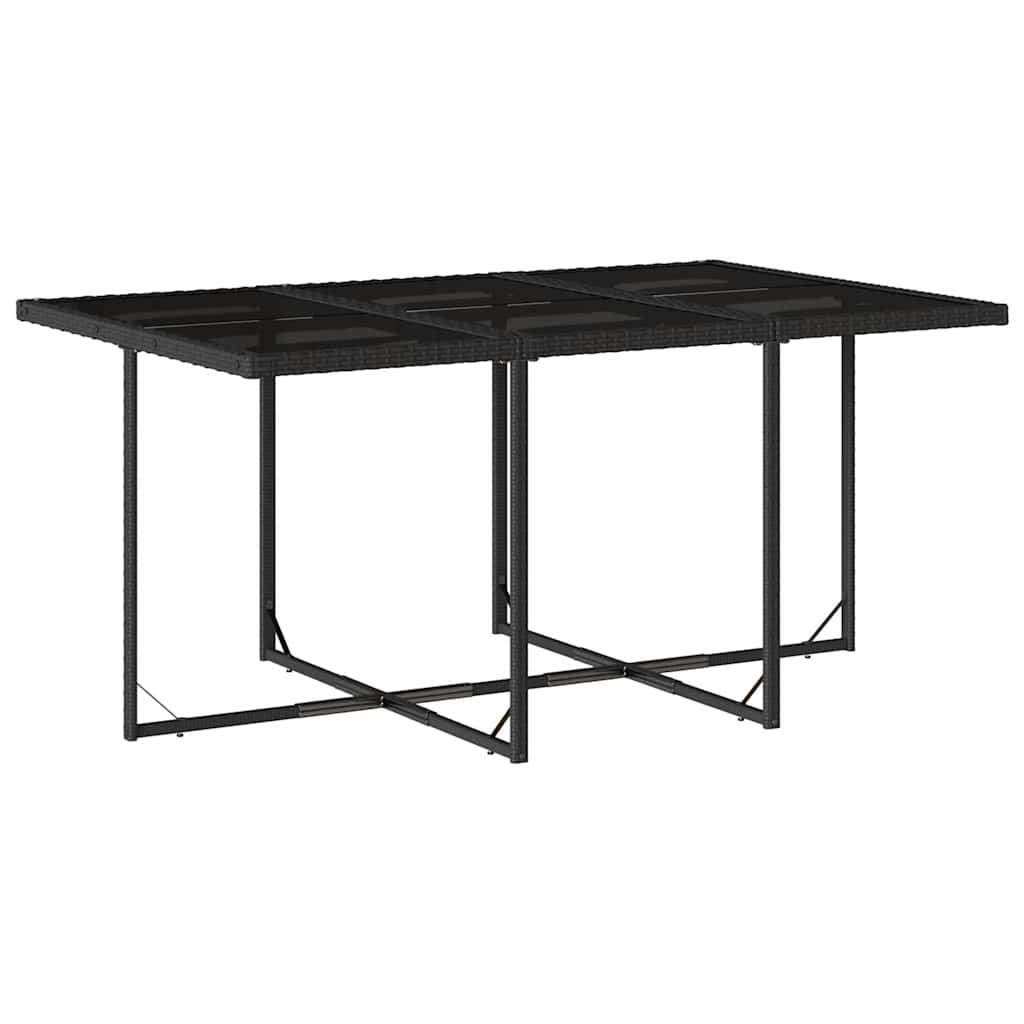 Set mobilier de grădină cu perne, 7 piese, negru, poliratan GartenMobel Dekor