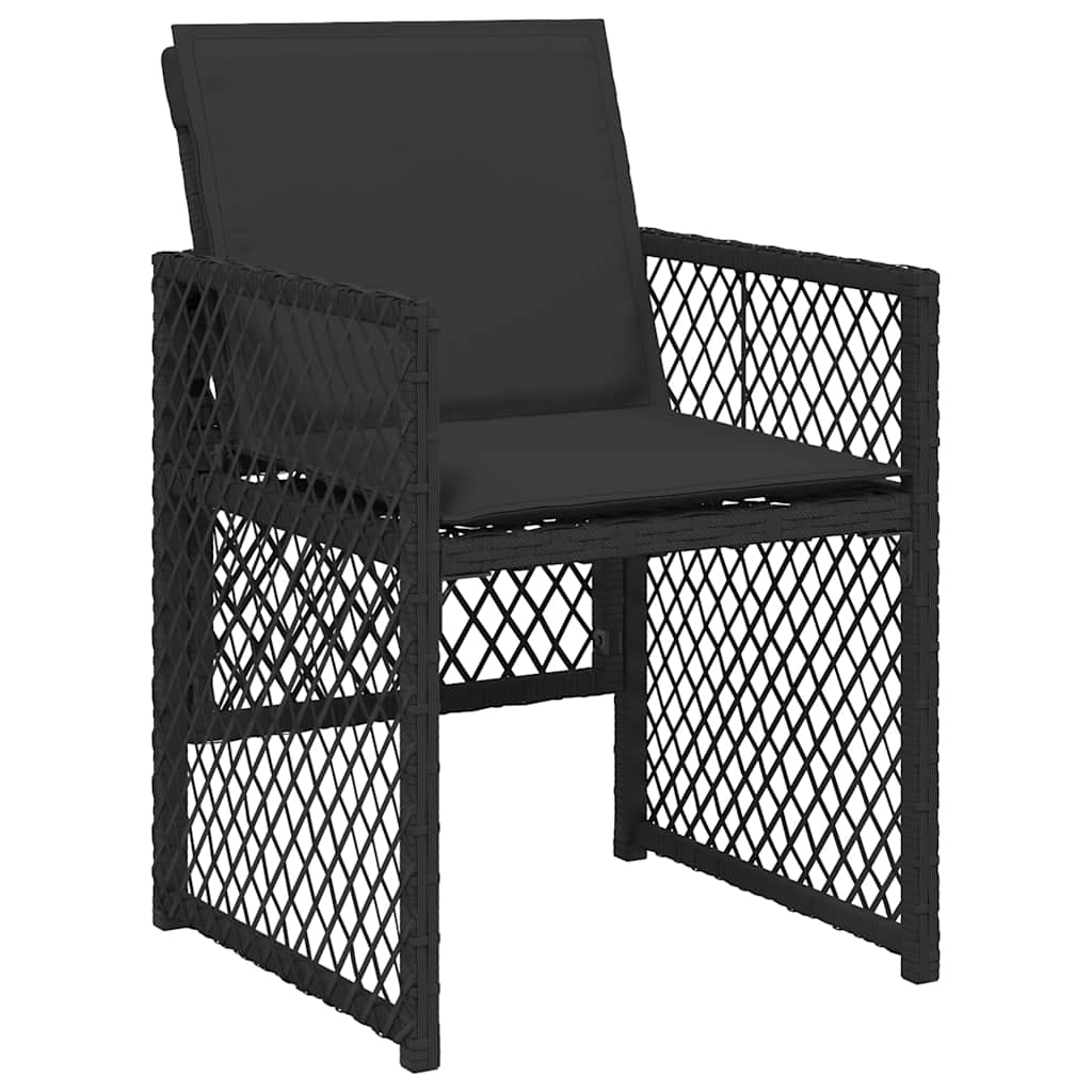 Set mobilier de grădină cu perne, 9 piese, negru, poliratan GartenMobel Dekor