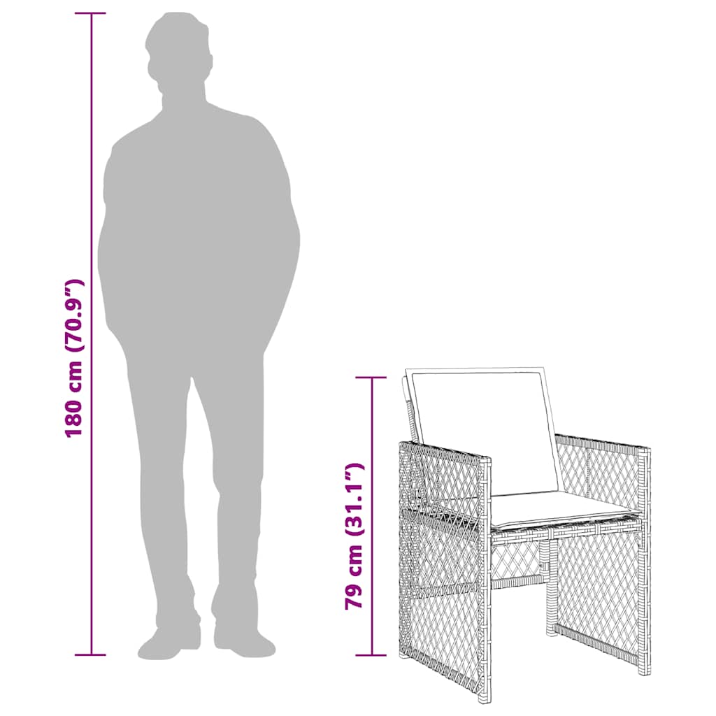 Set mobilier de grădină cu perne, 9 piese, negru, poliratan GartenMobel Dekor