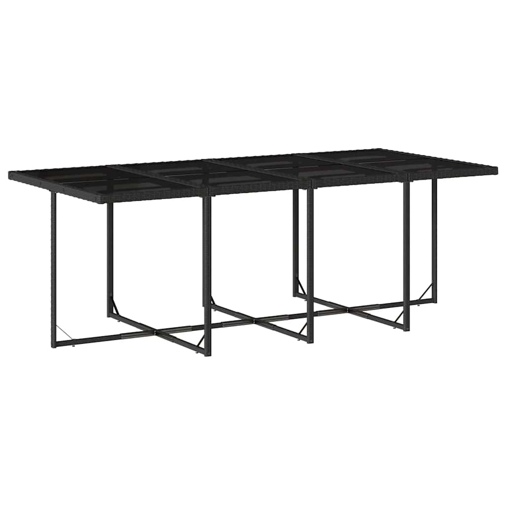 Set mobilier de grădină cu perne, 9 piese, negru, poliratan GartenMobel Dekor