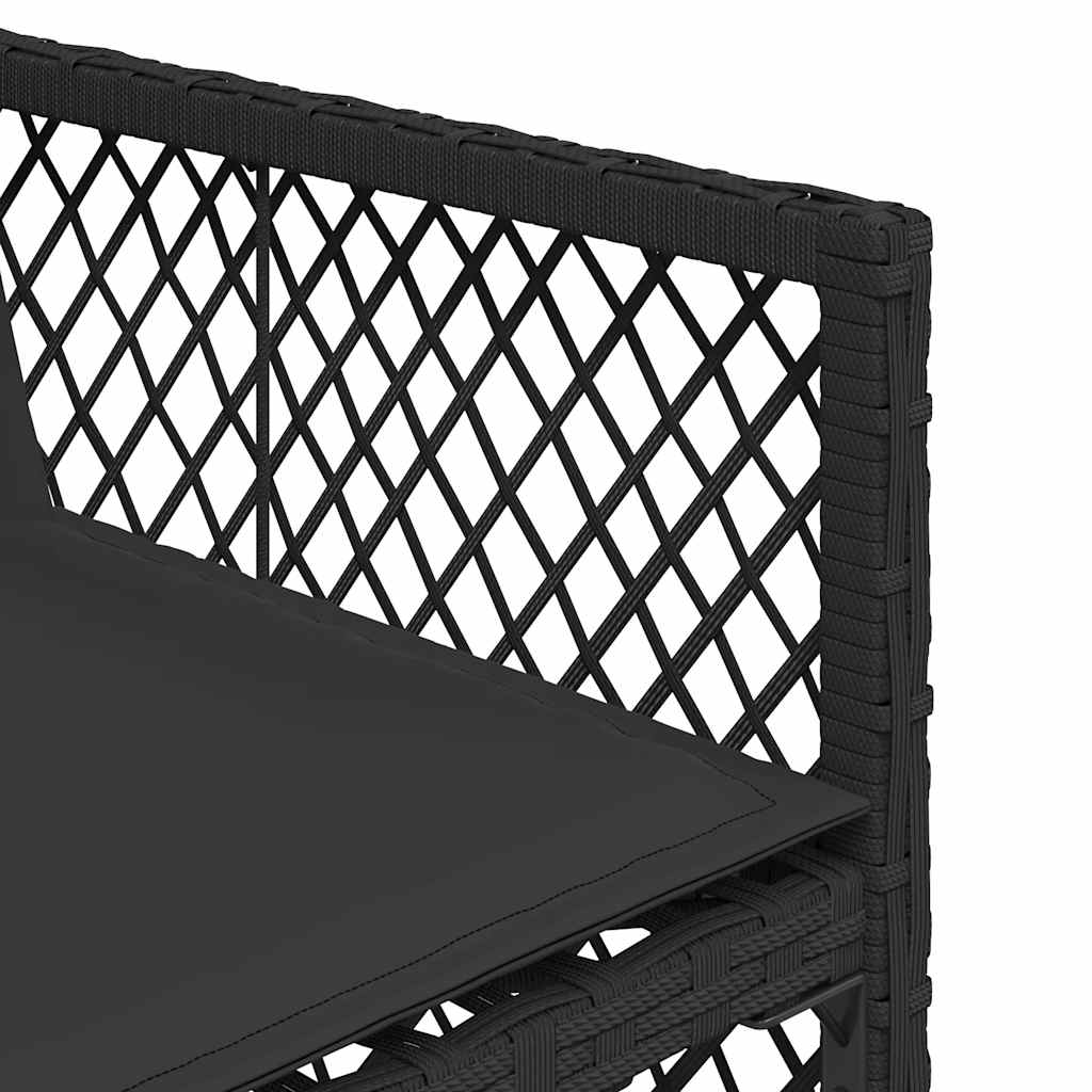 Set mobilier de grădină cu perne, 9 piese, negru, poliratan GartenMobel Dekor