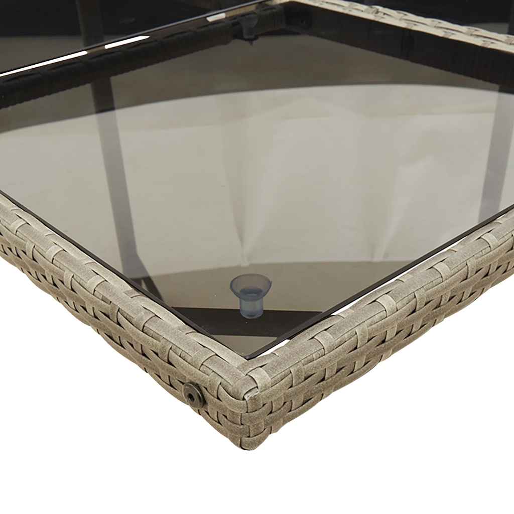 Set mobilier de grădină cu perne, 13 piese, gri, poliratan GartenMobel Dekor