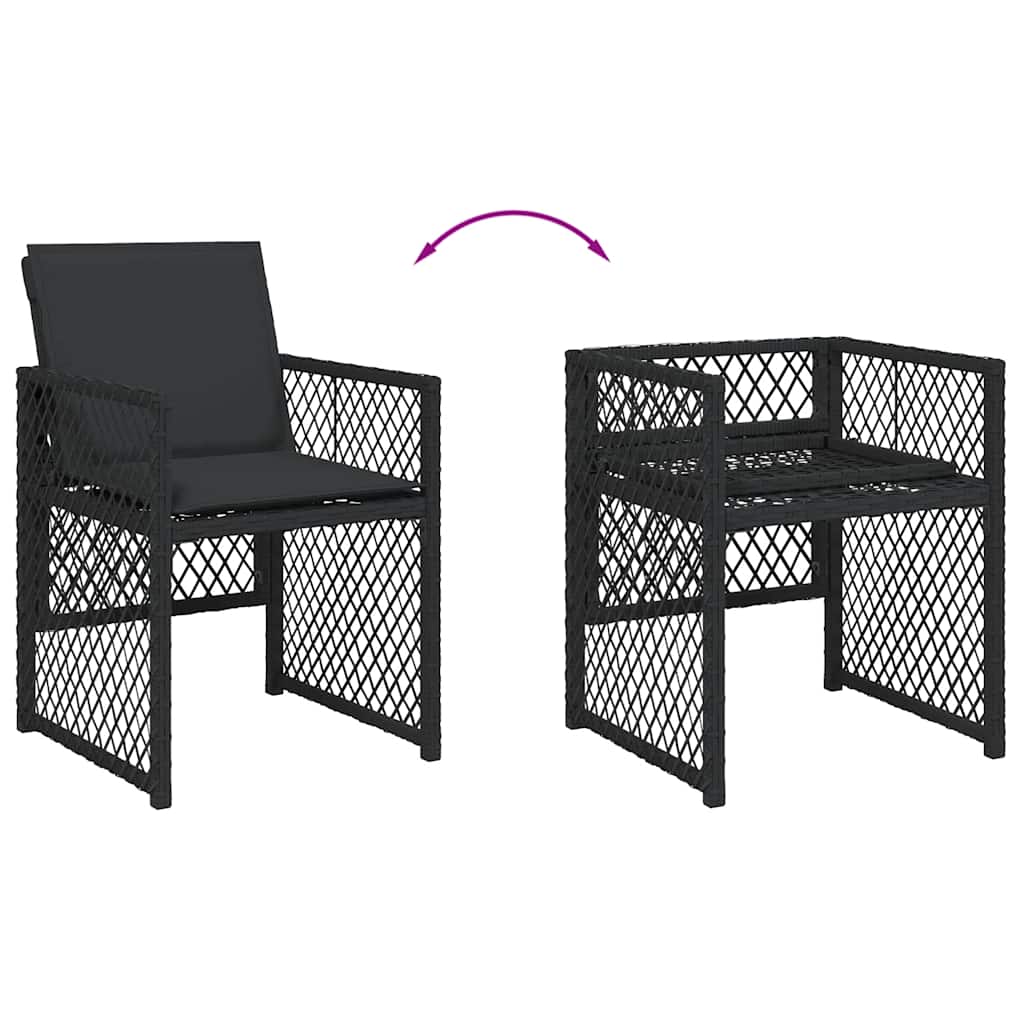 Set mobilier de grădină cu perne, 13 piese, negru, poliratan GartenMobel Dekor