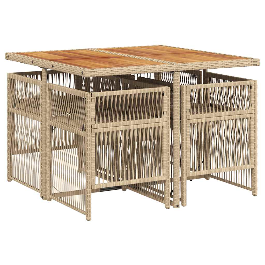 Set mobilier de grădină cu perne, 5 piese, bej, poliratan GartenMobel Dekor