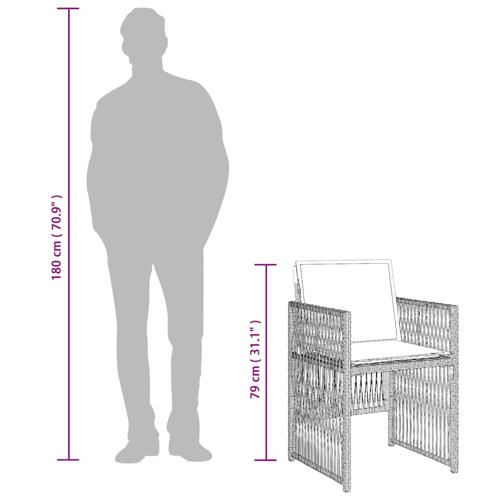 Set mobilier de grădină cu perne, 5 piese gri deschis poliratan GartenMobel Dekor