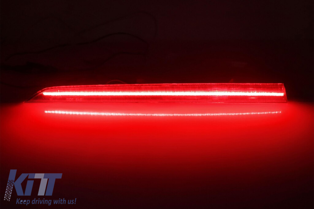 Set de reflectoare LED potrivit pentru bara de protecție M din spate a BMW Seria 3 F30 sedan, F31 touring 2011-2019, cu bază roșie, stânga și dreapta Performance AutoTuning