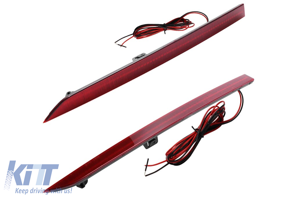 Set de reflectoare LED potrivit pentru bara de protecție M din spate a BMW Seria 3 F30 sedan, F31 touring 2011-2019, cu bază roșie, stânga și dreapta Performance AutoTuning