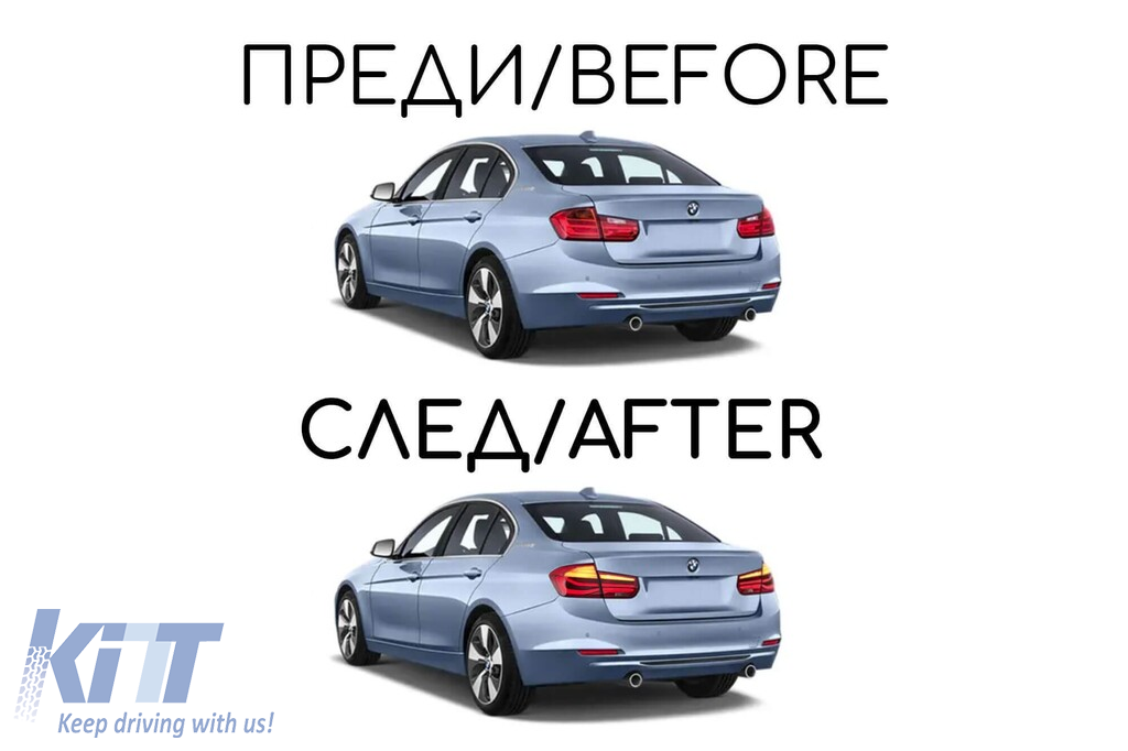 Stopuri Full LED tip M3 potrivite pentru BMW seria 3 F30 2013-2018 cu bază roșie, stânga și dreapta Performance AutoTuning