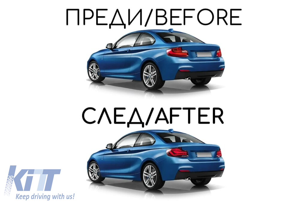 Stopuri OLED tip GTS potrivite pentru BMW Seria 2 F22, F23 2014-2020 cu bază roșie, stânga și dreapta Performance AutoTuning