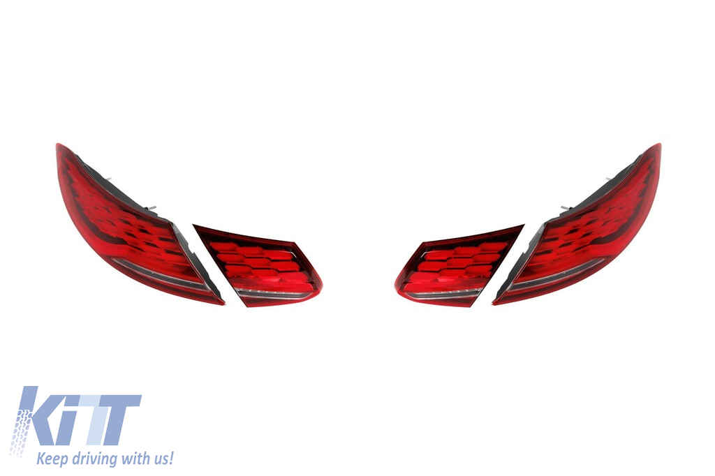Tuning stopuri Full LED potrivite pentru Mercedes C-Class C205 coupe, A205 cabrio 2016-2021 cu bază roșie, stânga și dreapta Performance AutoTuning
