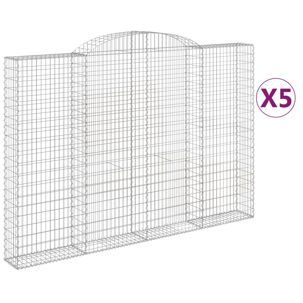 Coșuri gabion arcuite, 5 buc. 300x30x200/220 cm fier galvanizat GartenMobel Dekor