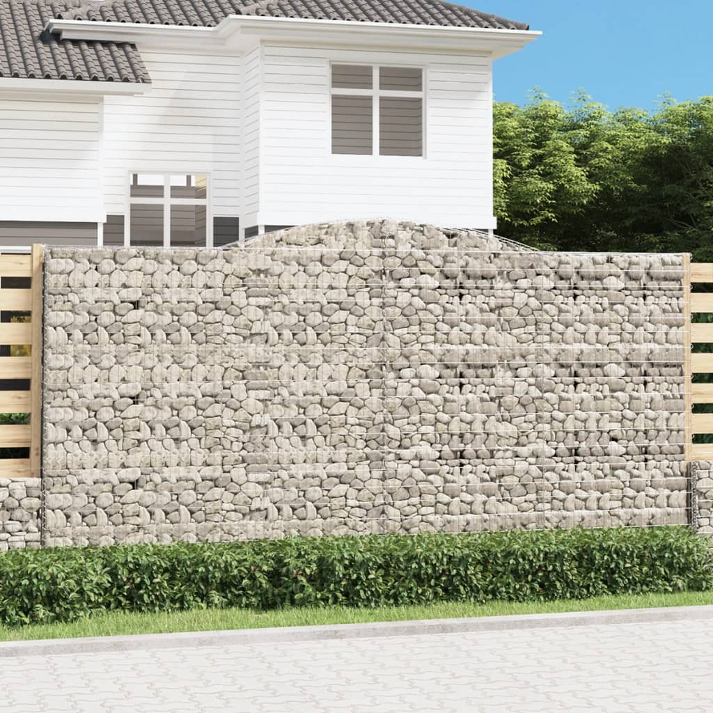 Coșuri gabion arcuite 6 buc. 400x30x200/220 cm fier galvanizat GartenMobel Dekor