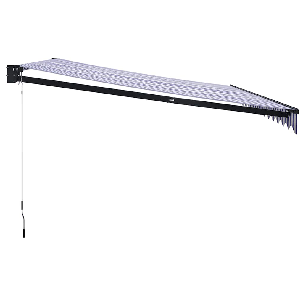 Copertină retractabilă albastru/alb, 4,5x3 m, textil/aluminiu GartenMobel Dekor
