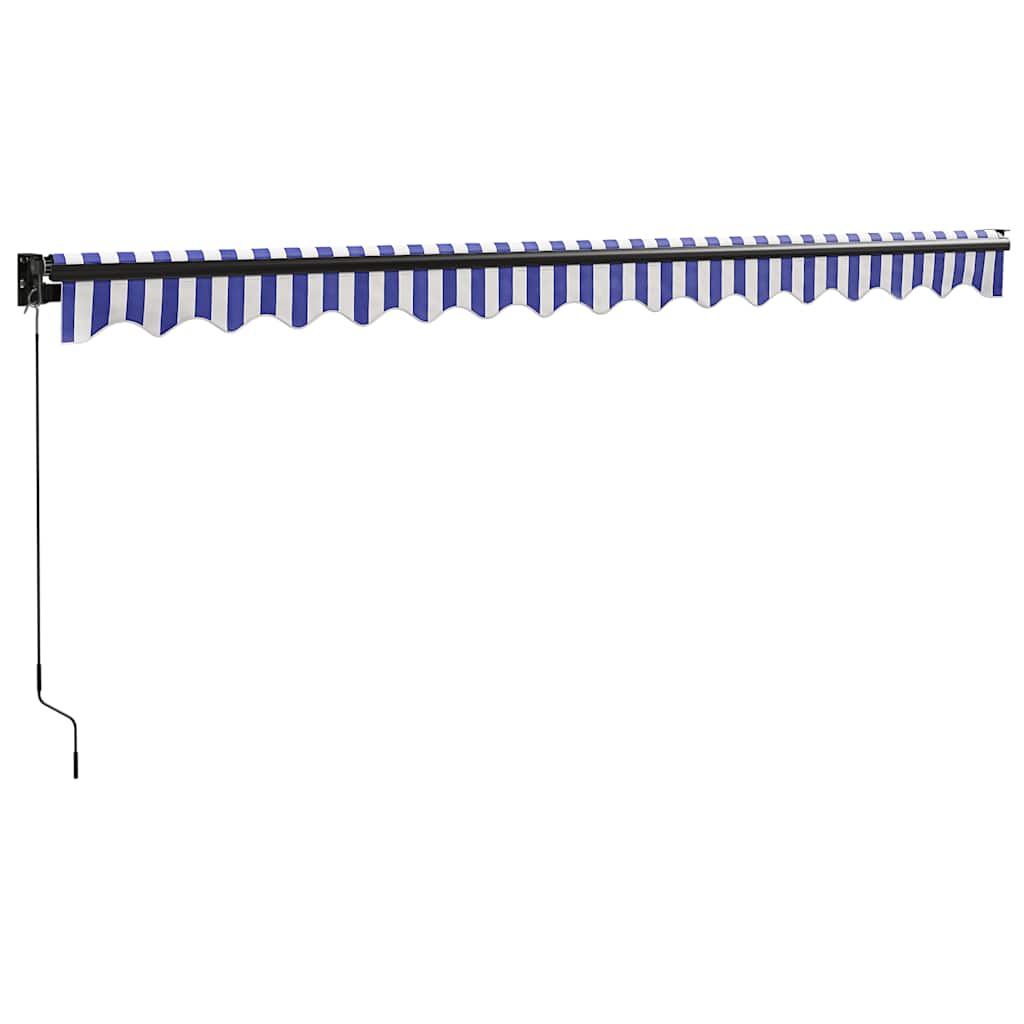 Copertină retractabilă albastru/alb, 4,5x3 m, textil/aluminiu GartenMobel Dekor