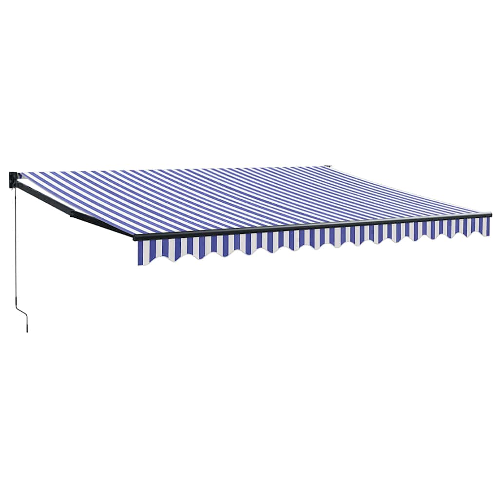 Copertină retractabilă albastru/alb, 4,5x3 m, textil/aluminiu GartenMobel Dekor