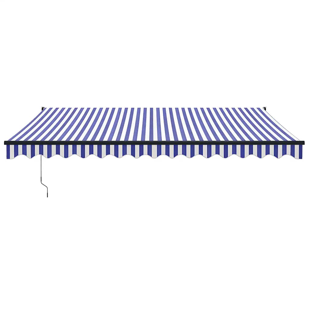 Copertină retractabilă albastru/alb, 4x3 m, textil/aluminiu GartenMobel Dekor