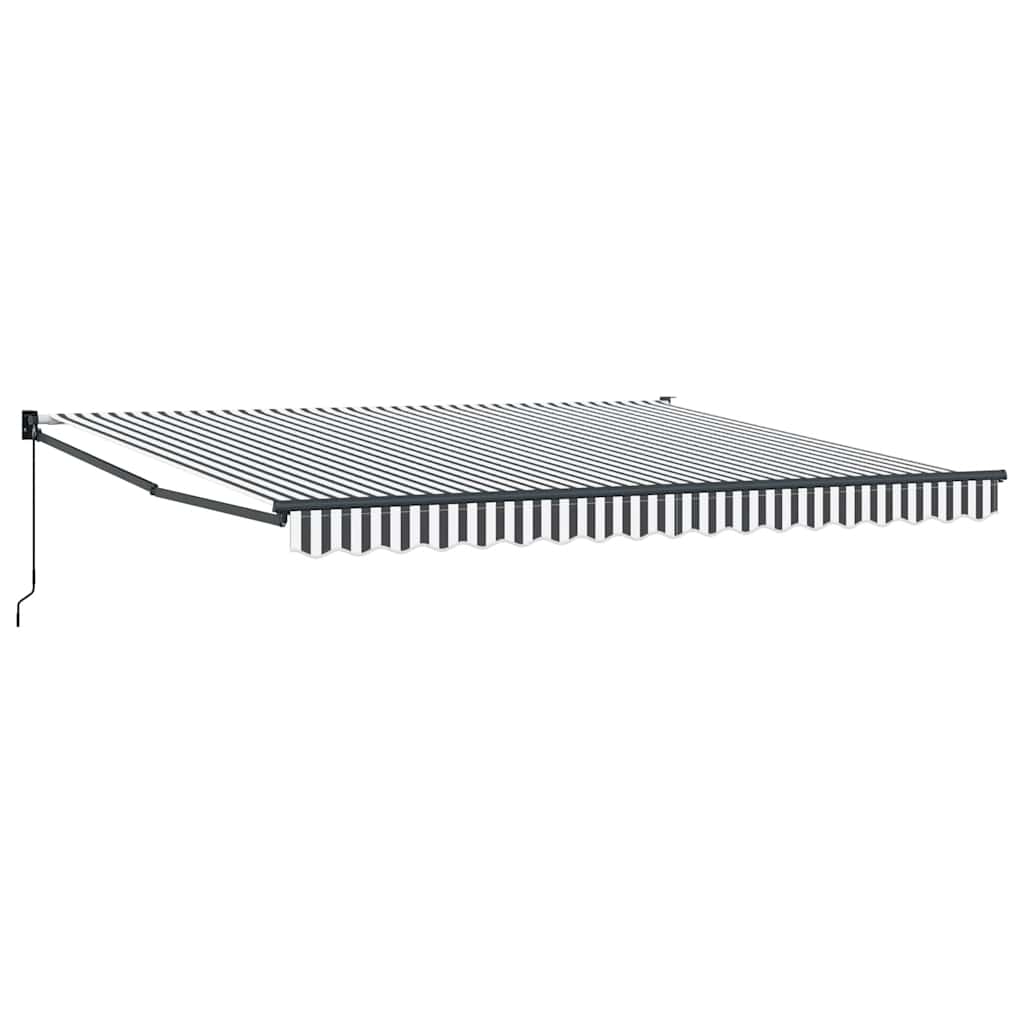 Copertină retractabilă antracit/alb, 4x3 m, textil/aluminiu GartenMobel Dekor
