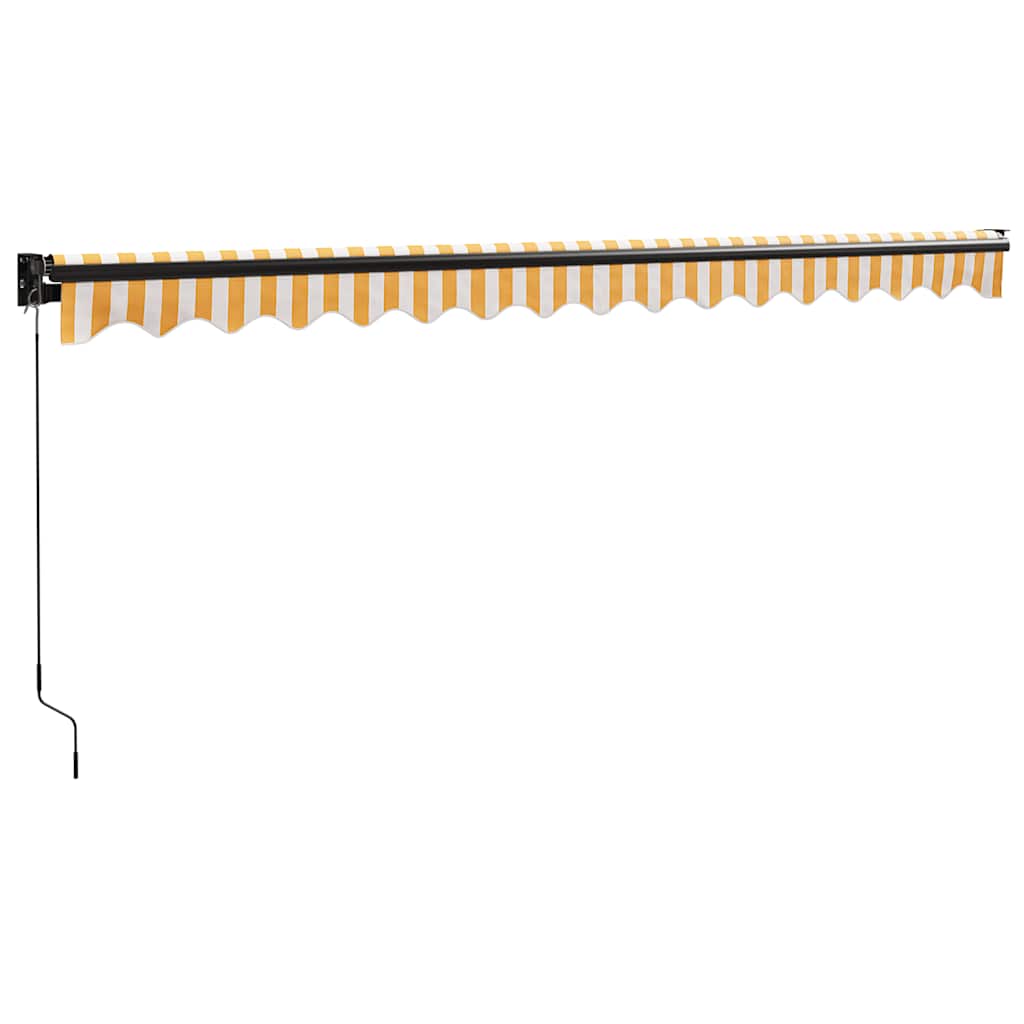 Copertină retractabilă galben și alb, 4x3 m, textil și aluminiu GartenMobel Dekor
