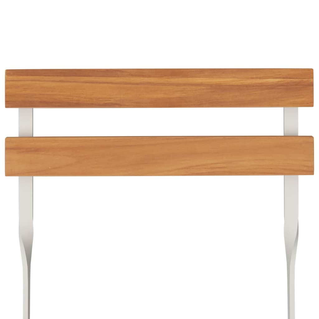 Set de bistro pliabil, 3 piese, lemn masiv de acacia și oțel GartenMobel Dekor