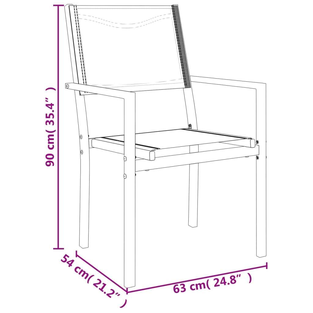 Set mobilier de grădină, 5 piese, negru, oțel și textilenă GartenMobel Dekor