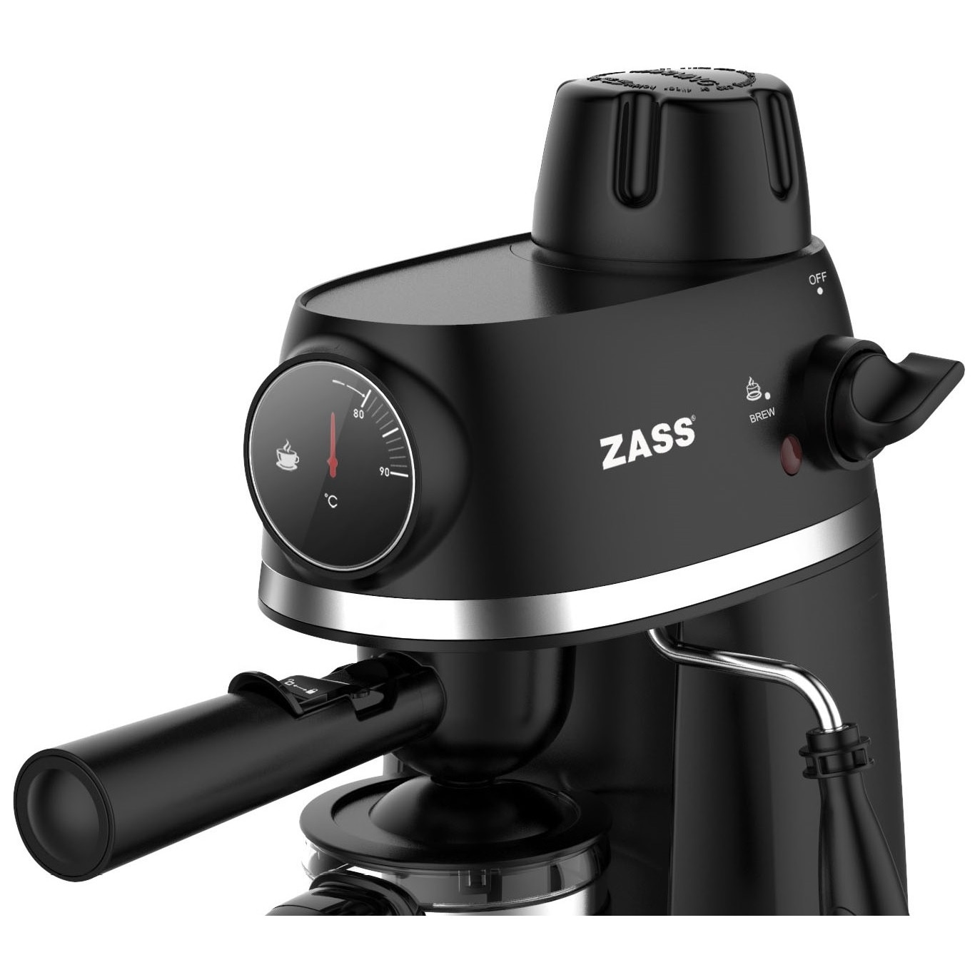 Espressor cafea ZASS ZEM 07 negru, 3.5 bari, 2-4 cesti, 800W