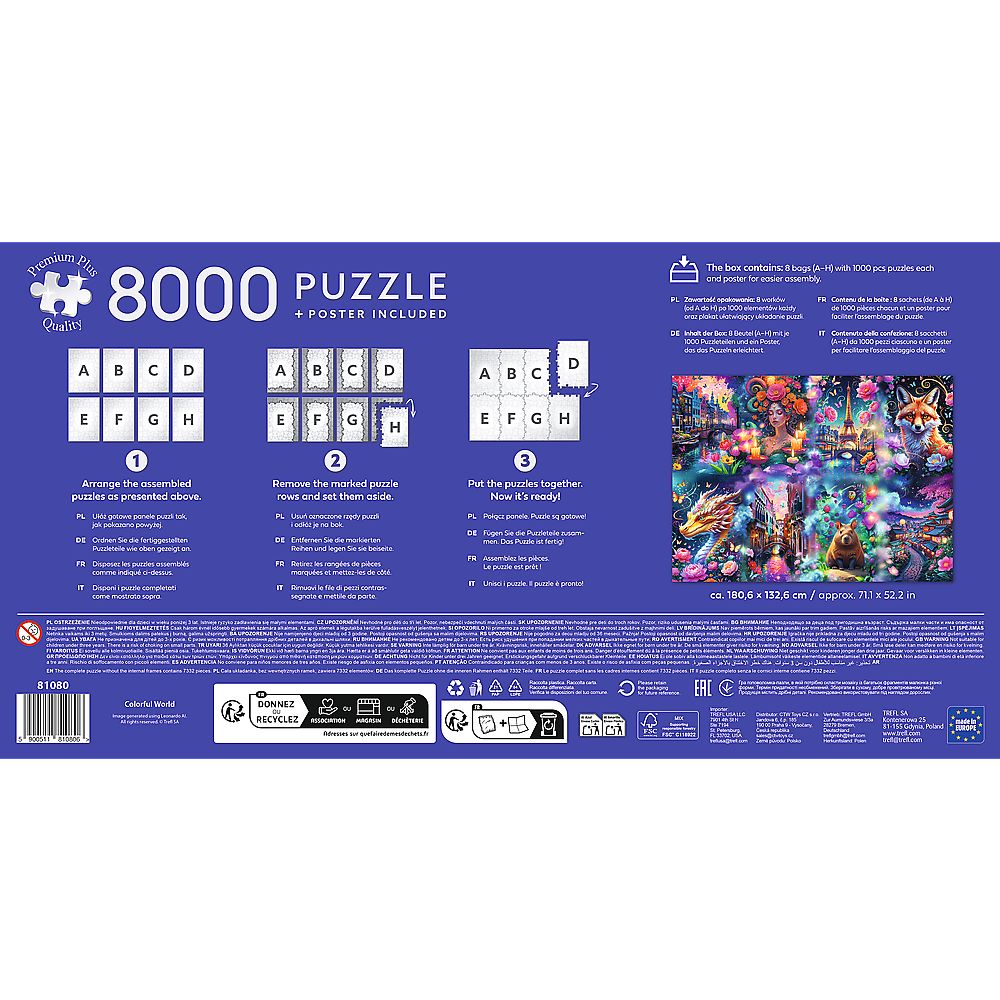 PUZZLE TREFL 8000 PREMIUM PLUS LUMEA COLORATA CU POSTER INCLUS SuperHeroes ToysZone