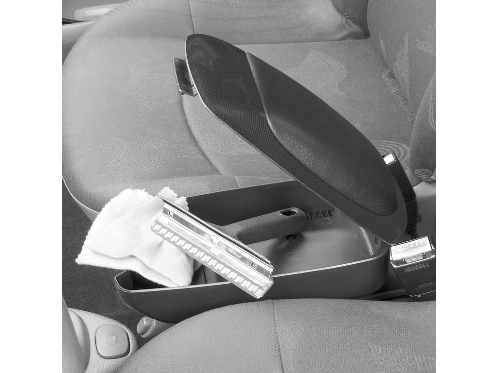 Cotiera auto universala Carpoint Compact neagra cu suport pentru pahare