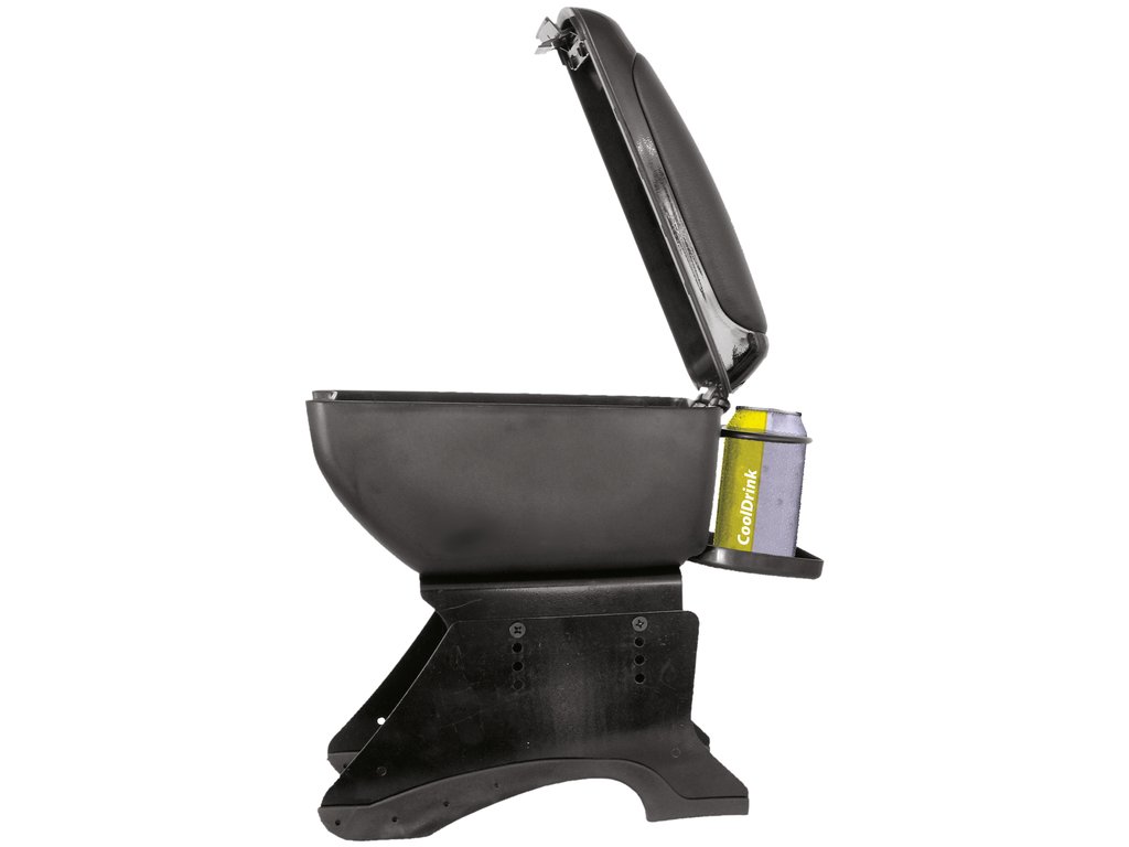 Cotiera auto universala Carpoint Compact neagra cu suport pentru pahare