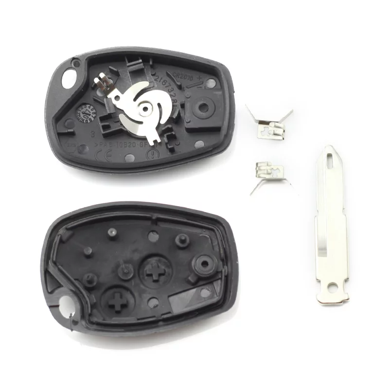 Carcasă cheie Dacia / Renault cu 2 butoane, suport baterie inox Carguard