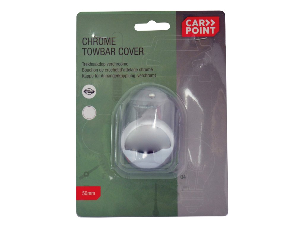 Capac universal Carpoint pentru carlig de remorcare auto, pliabil, cromat
