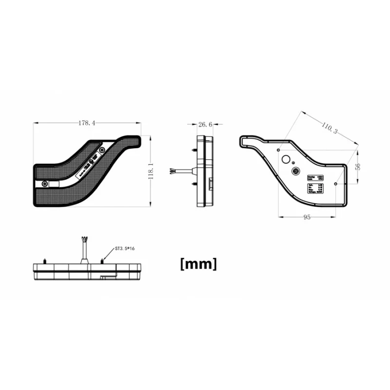 Lampa stop spate LED stanga 12/24V cu 3 functii si semnalizare secventiala