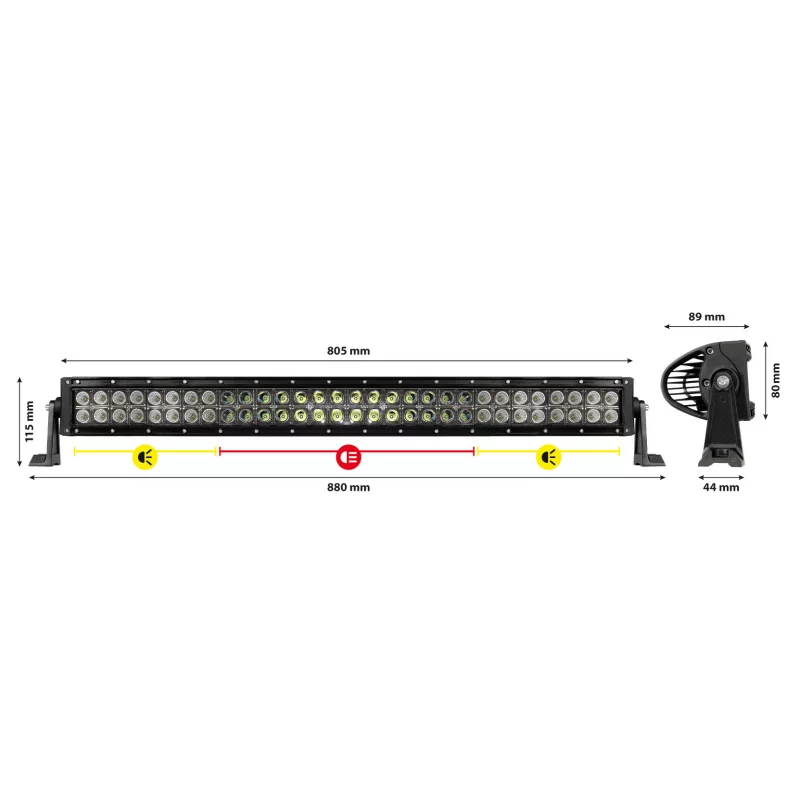 Bara LED curbata auto 80 cm, 180W, 12000 lm, 10-30V, carcasa aluminiu